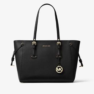 Voyager Medium Crossgrain Leather Tote Bag